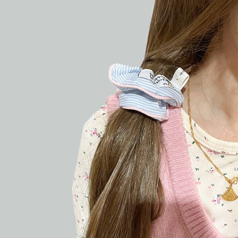 Scrunchies carini in stile moda coreana per ragazze, acconciature di colore blu per chignon, accessori per capelli acconciatura per copricapo da donna_voghion.com