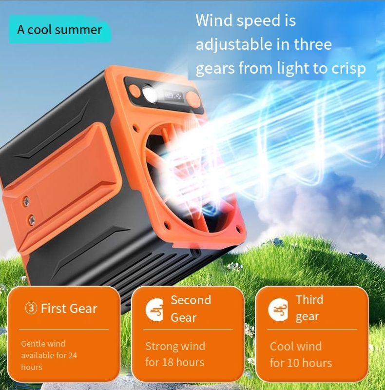 Multi-function hanging waist fan portable waist outdoor cooling hanging neck charging lighting cooling_voghion.com