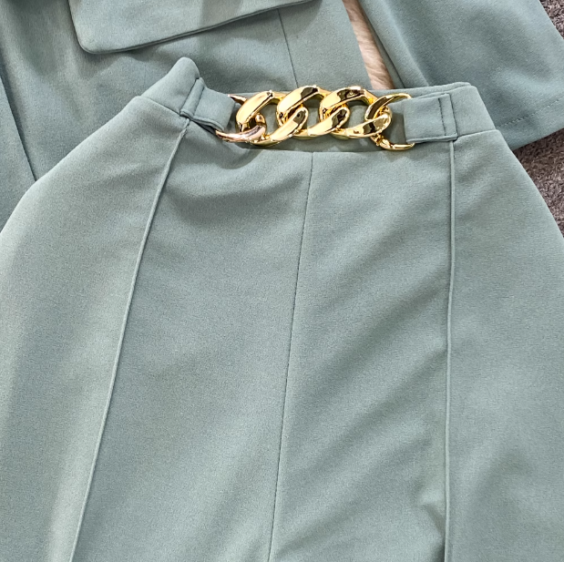 Dametøj Modejakkesæt kvinders højtaljede blyantbukser professionelle nipunktsbukser tredelt camisole løs jakkesæt jakke forår_voghion.com
