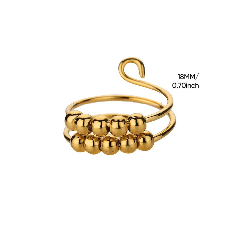 Anello rotante con perline aperte in rame placcato oro antistress e anti-ansia_voghion.com