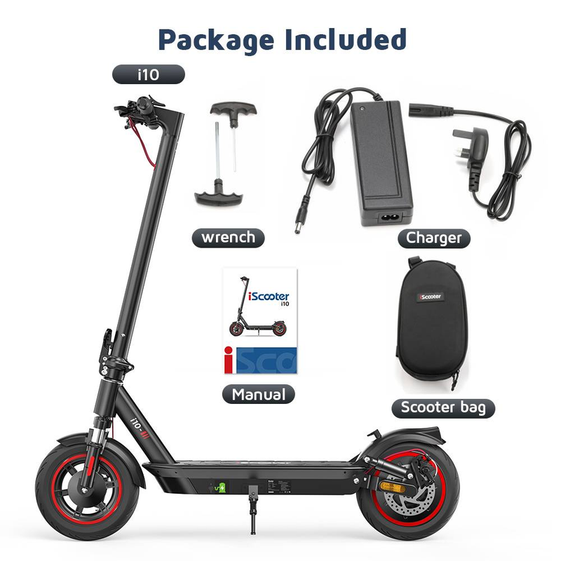ISCOOTER I10 10" Folding Commuter Electric Scooter 650W Motor 36V 15Ah Battery_voghion.com