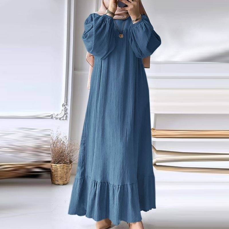 Türkei Abaya Mulism Mode Kleider Langarm Maxi Sommerkleid Abayas Für Frauen Eid Mubarek Robe IsIamic Vestidos Kaftan_voghion.com