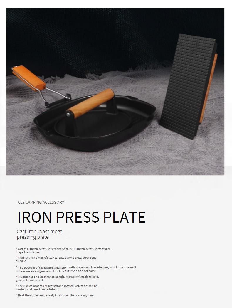 Pressa per bistecche e griglia in ghisa - Strumento per barbecue da esterno resistente per schiacciare hamburger, frutti di mare e carne_voghion.com