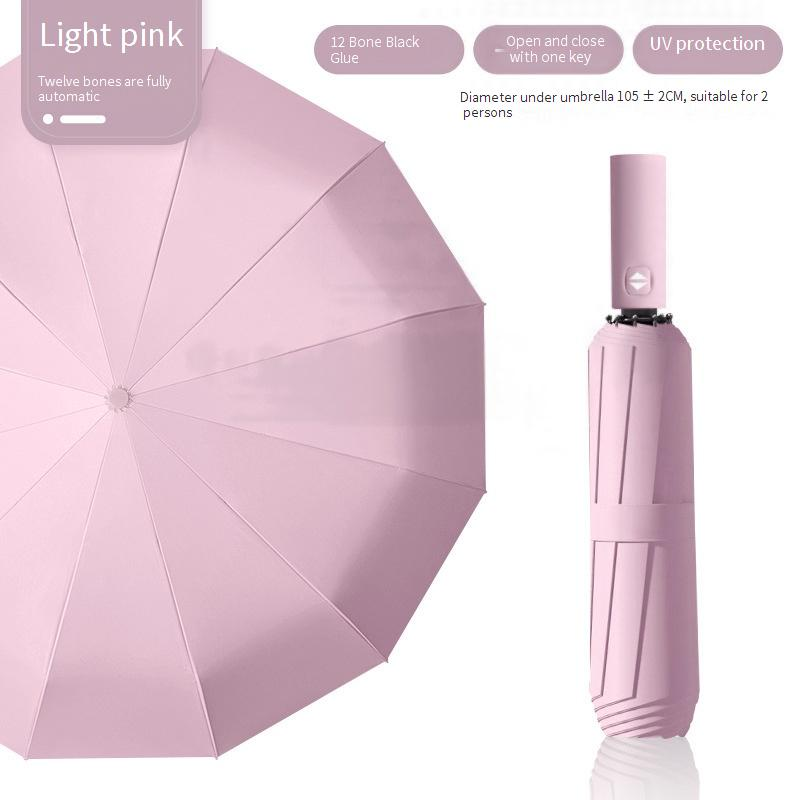 36 Rib Keel Fully Automatic Folding Umbrella Printed Logo Advertising Business Sunny And Rainy Dual Use Sun Umbrella Promotion Sun Protection_voghion.com
