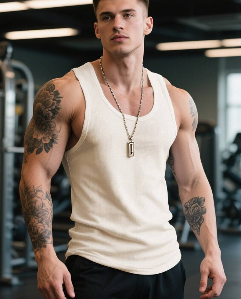 Arbeitskleidung in Kartons, Fitnessweste aus weißer Baumwolle im Retro-Stil, Sportunterhemd für ältere Männer, Hürden, schwere Weste mit Gewinde, männliche Basisschicht_voghion.com