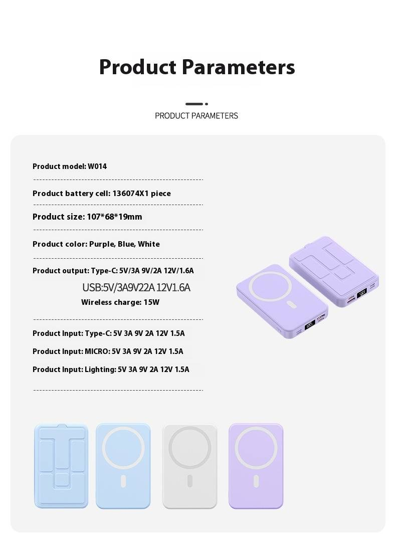 Wireless Power Bank With PD20W Fast Charging 10000mAh Ultra-Thin Design_voghion.com