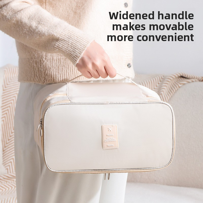 Double-Layer Underwear & Socks Travel Organizer – Water-Resistant Foldable Storage Cube With Custom Logo Option (Beige/Pink/Sky Blue/Navy/Gray)_voghion.com