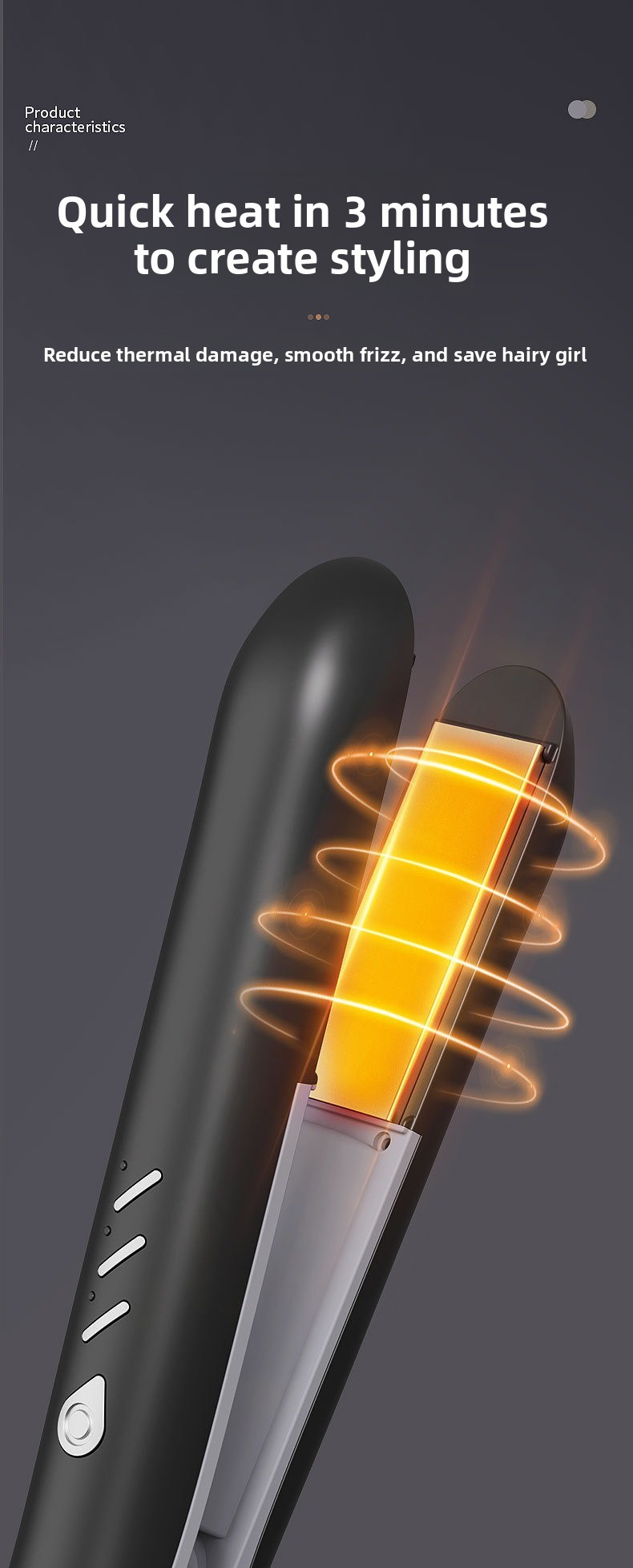 Piastra e arricciacapelli wireless - Piastra per lo styling in ceramica e tormalina 2 in 1 con 15 impostazioni di calore, ricarica rapida, piastre larghe 31 mm per tutti i tipi di capelli_voghion.com