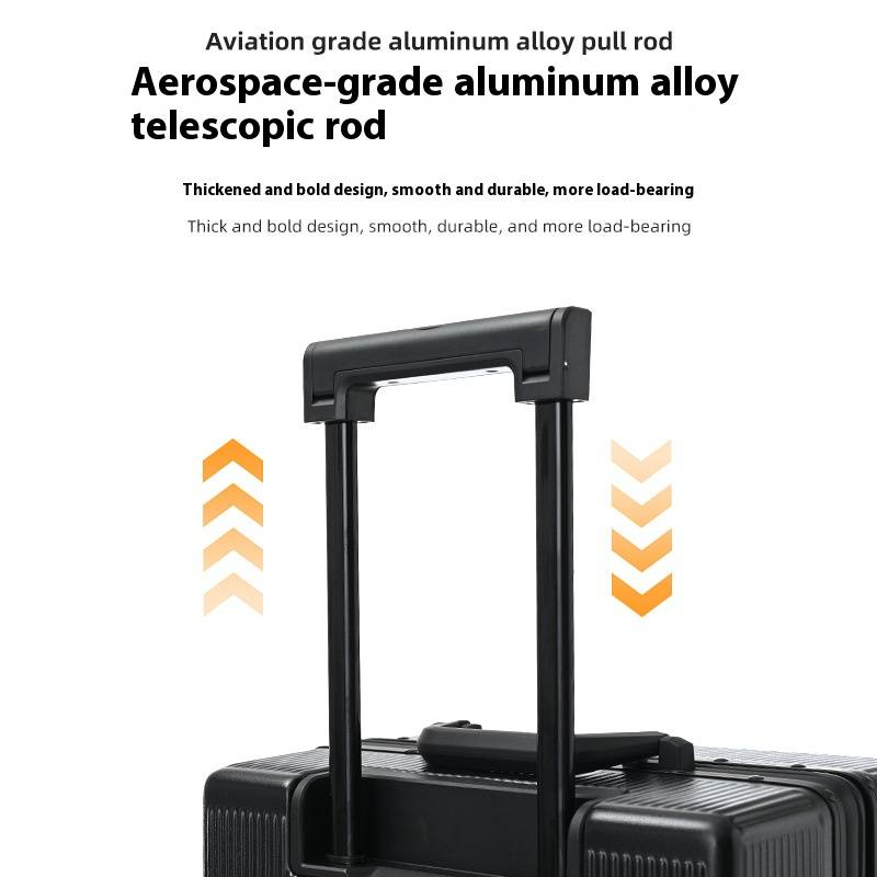 Premium Aluminum Frame Luggage With USB Charging Port & Cup Holder, 20/24/26/29 Inch Expandable Suitcase Smooth Spinner Wheels &Brake System Business_voghion.com