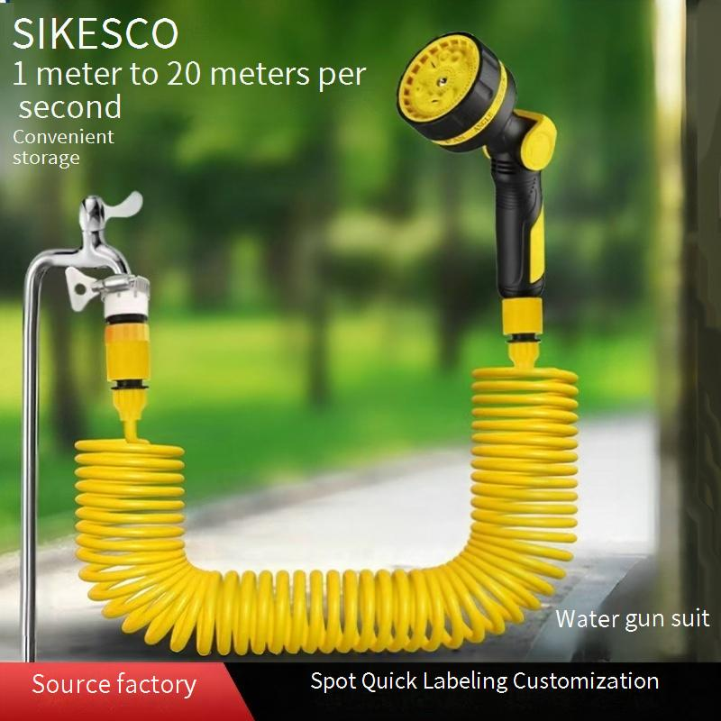 Expandable Garden Hose With Spray Gun Nozzle - 10M/20M Retractable Water Hose With 4 Adapters For Lawn, Car Washing & Outdoor Cleaning_voghion.com