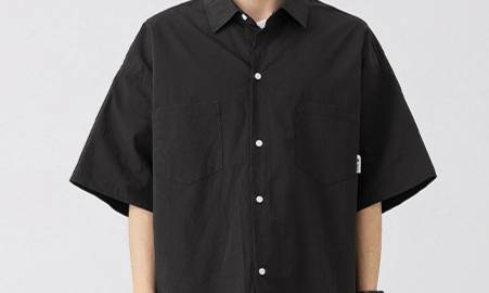 Vintage Workwear-Kurzarmhemd für Herren, Oversized-Utility-Hemd mit Taschen, atmungsaktives Nylon-Casual-Button-Up, Streetwear-Essential für den Frühling_voghion.com