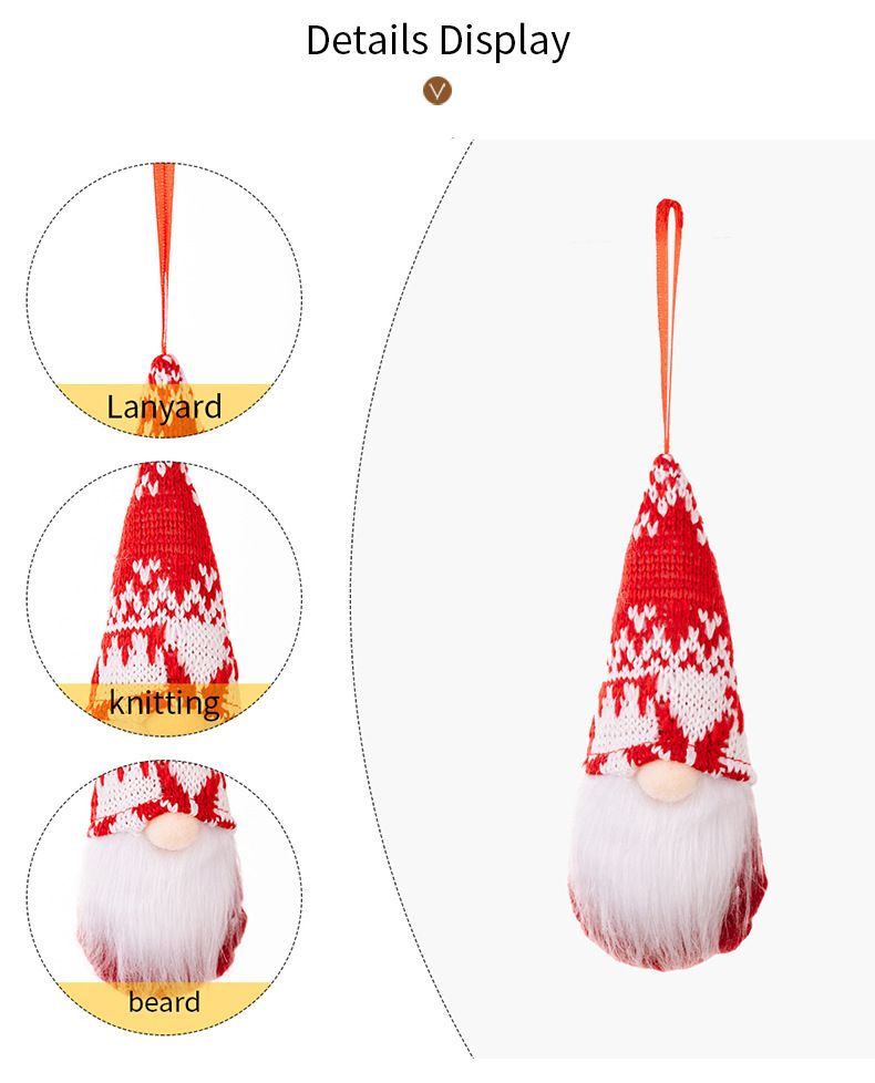 New Christmas decorations Forest old man holiday tree hanging piece faceless doll dwarf old man small pendant_voghion.com