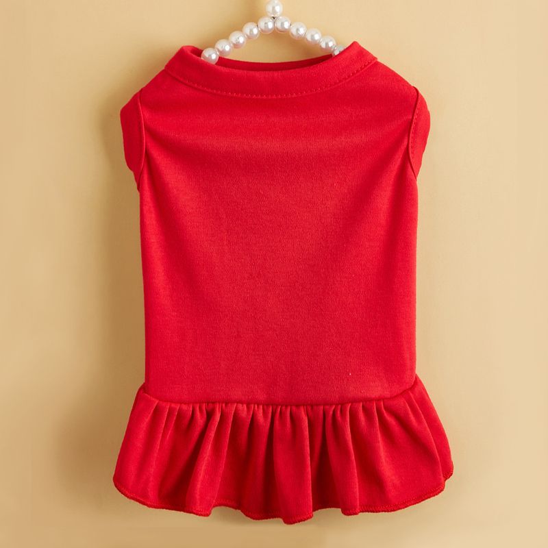 2025 Teddy Cat Dog Mini Sleeveless Solid Color Pet Puppy Dress Breathable Summer Outfit_voghion.com