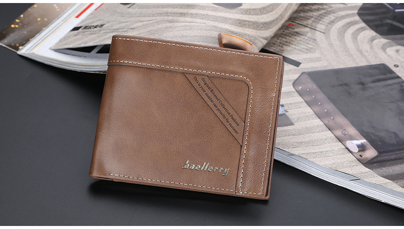 BAELLERRY Portafoglio corto da uomo con posizioni multiple, fermasoldi con cerniera sottile, borsa per il cambio, borsa per carte da uomo_voghion.com