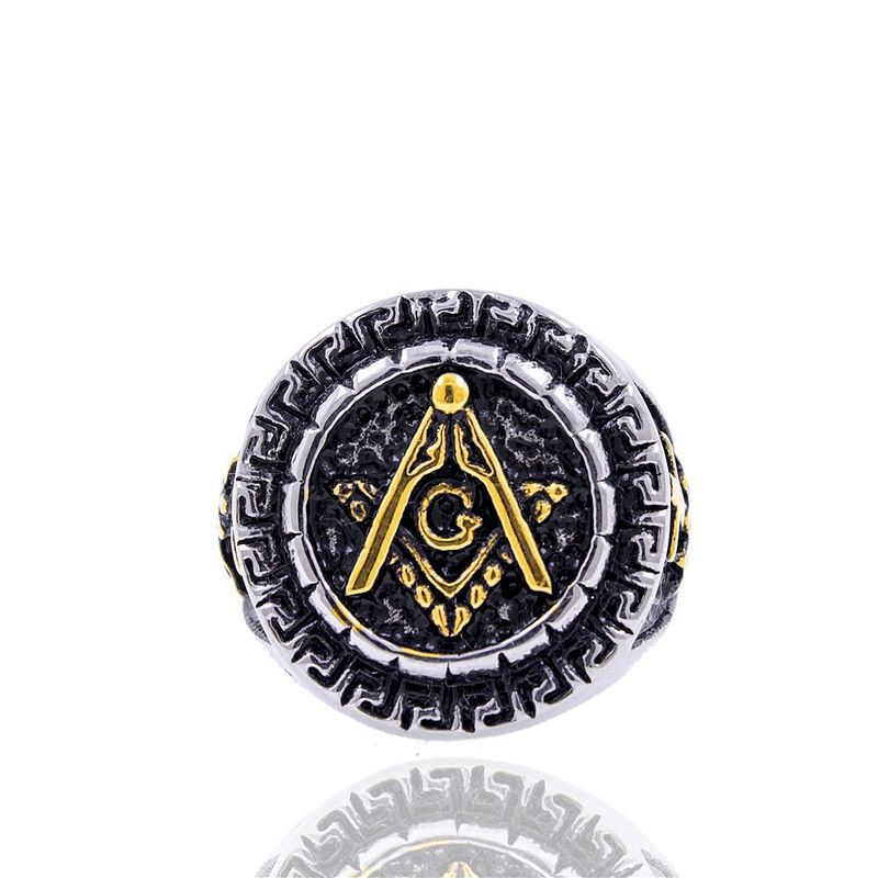 New minimalist titanium steel personalized trendy men's pattern rock versatile ring accessory_voghion.com