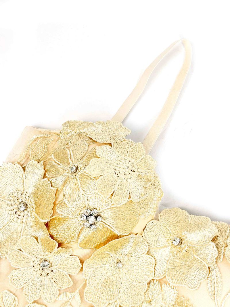 Damenbekleidung Dreidimensionales, mit Blumen und Diamanten besetztes, körperformendes Tube-Top für die Oberbekleidung Straps-BH für Damen_voghion.com