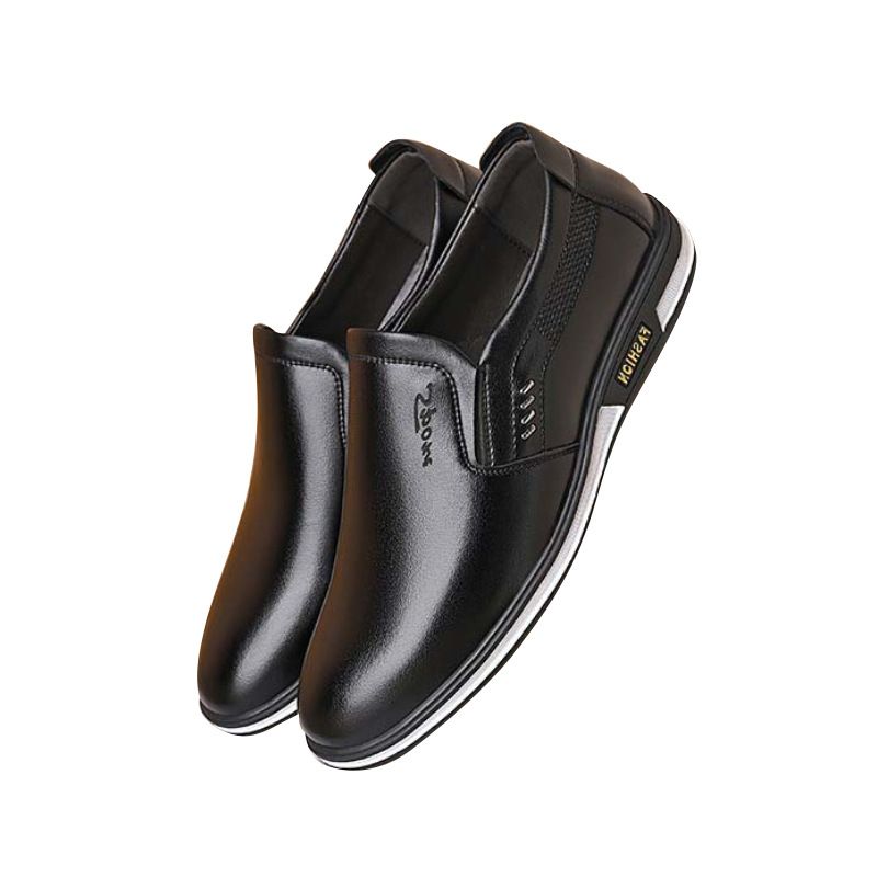 Scarpe da lavoro eleganti e alla moda, da uomo, casual e formali, nere, in pelle._voghion.com