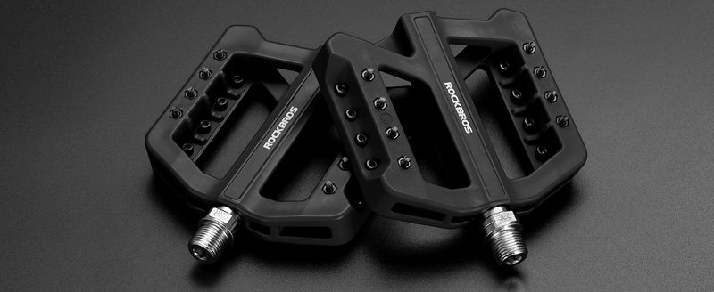 Pédales de vélo ROCKBROS, pédales de vélo VTT à plateforme en nylon avec antidérapant, paire de 9/16"_voghion.com