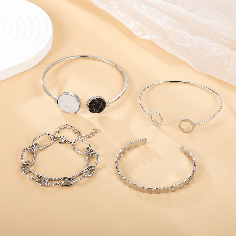 New Combination With Personalized Minimalist Geometric Opening, 4-piece Set And Bracelet_voghion.com