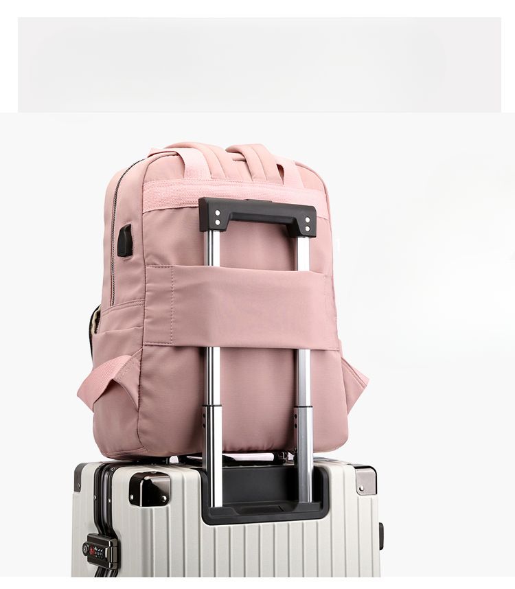 Zaini in nylon da donna, con ricarica USB, leggeri, alla moda, per laptop, grandi capacità, impermeabili, zaini per computer_voghion.com