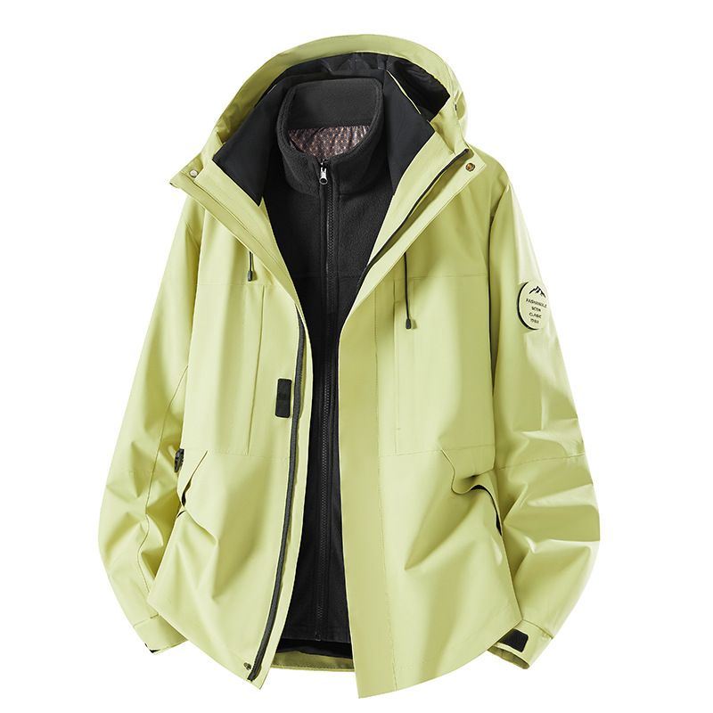 Herbst Outdoor Wasserabweisende 3-in-1 Nerzfleecejacke Hochwertiger winddichter wasserdichter Übergrößenmantel_voghion.com