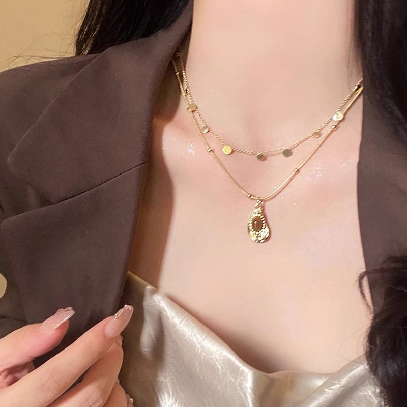 Mehrreihige Halskette mit Tigerauge-Steinperlen für Damen – 2025 neue High-End-Pulloverkette und Choker-Stil für Herbst und Winter_voghion.com