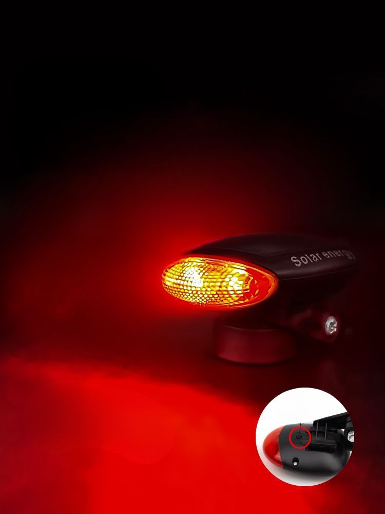 Mountain Bike Solar Children's Night Warning Flashing Bicycle Riding Rear Tail Light_voghion.com