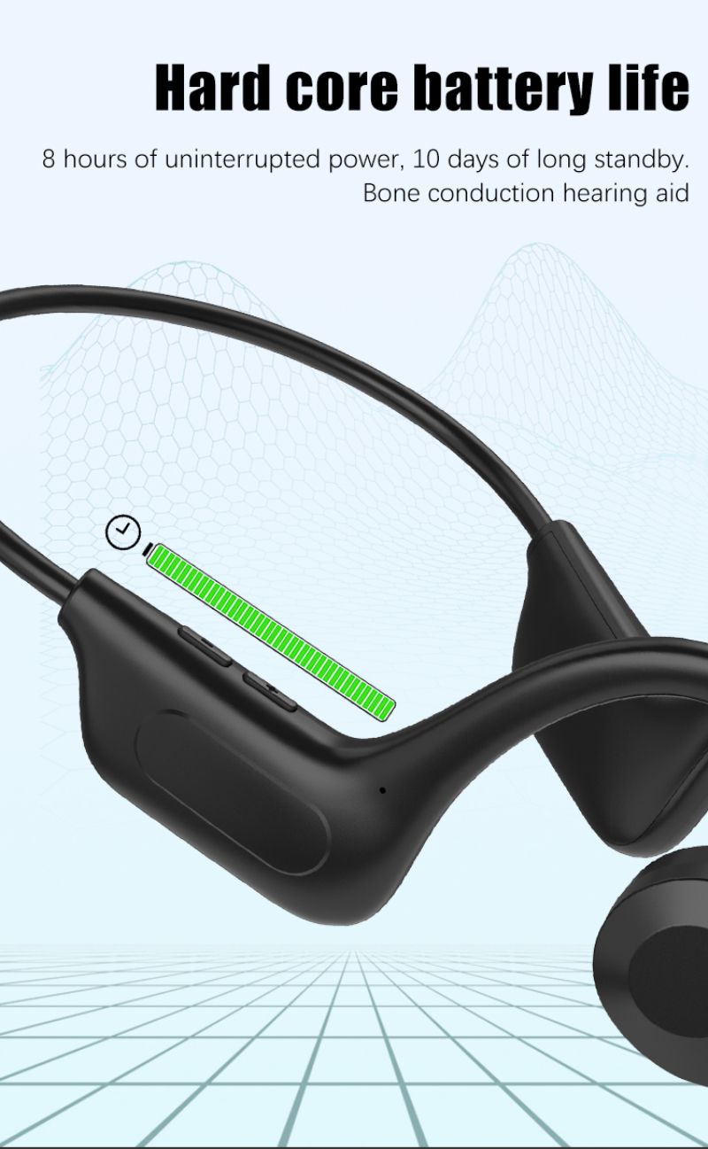 Earphones Wireless Bluetooth Bone Conduction Headphones Neckband Sport Headset with TF Card MP3 Player For Android IOS_voghion.com
