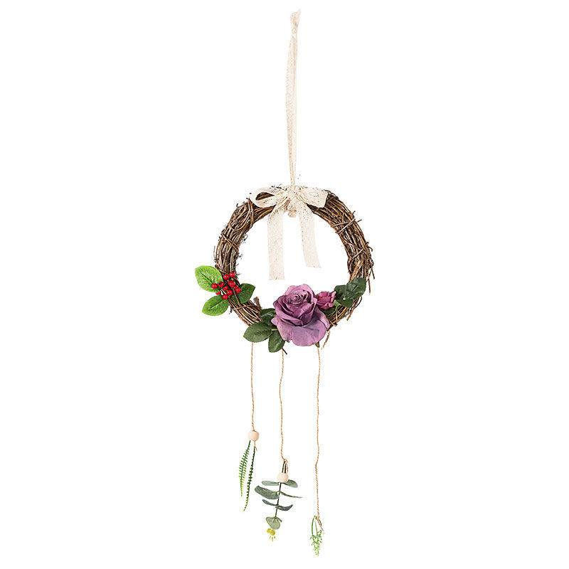 Ghirlanda di anelli in rattan nordico, batacchio per porta, decorazione per finestra da parete, pendente, decorazione creativa da parete, decorazione da parete_voghion.com