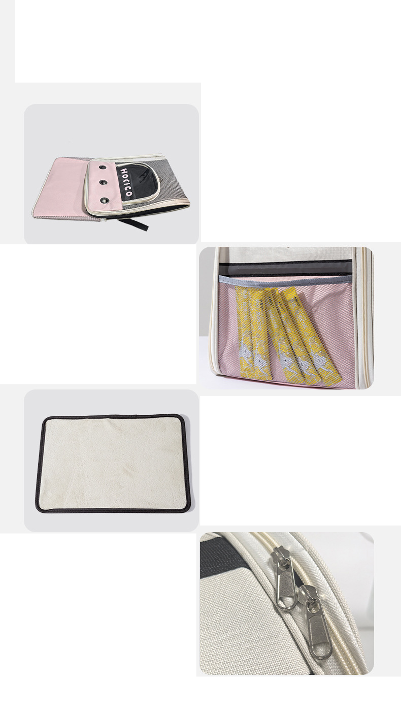contrast color stitching simple casual breathable backpack large space cat bag outdoor travel pet cat bag supplies_voghion.com