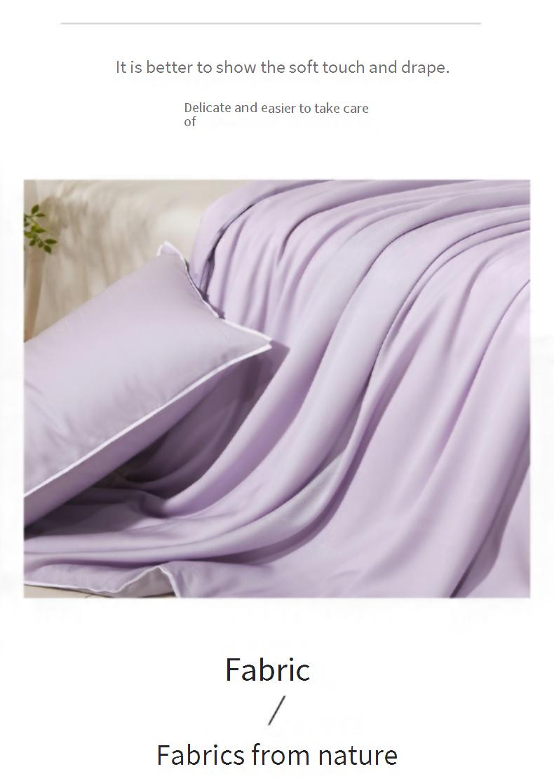 Heimtextilien Sommer Eis Seidig Leicht Luxus High-End Reine Farbe Kühle Bettwäsche Lyocell Tencel Einzelbettbezug_voghion.com