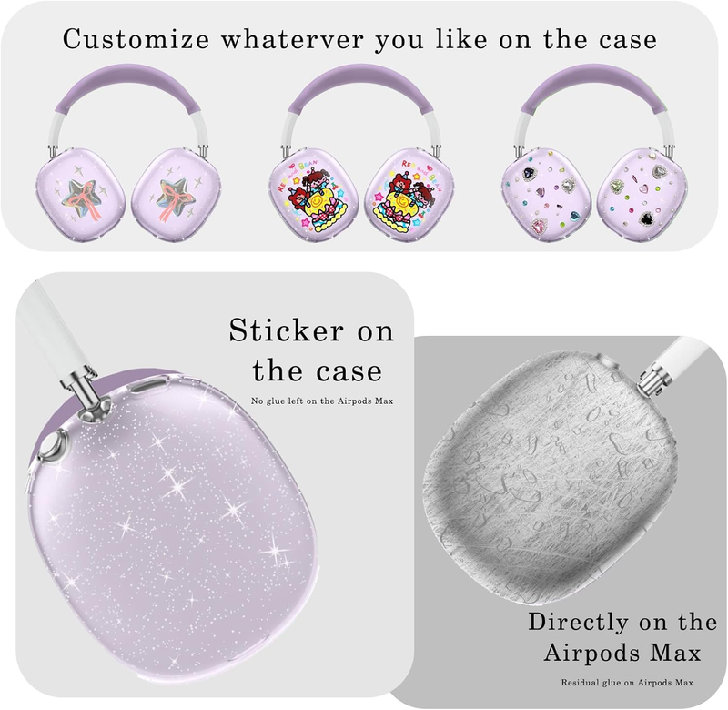 Husă pentru AirPods Max, anti-zgârieturi pentru urechi/cupe/bandă de susținere. TPU moale și silicon transparent, rezistentă la zgârieturi._voghion.com