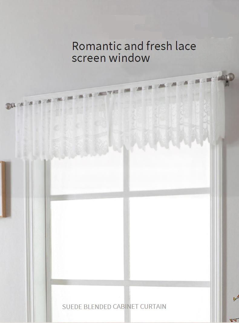 Lace Sheer Cafe Curtains - Semi-Sheer Window Valance For Kitchen/Cabinet (24x36 Inch Rod Pocket & Eyelet Design Light Filtering Wrinkle-Resistant)_voghion.com