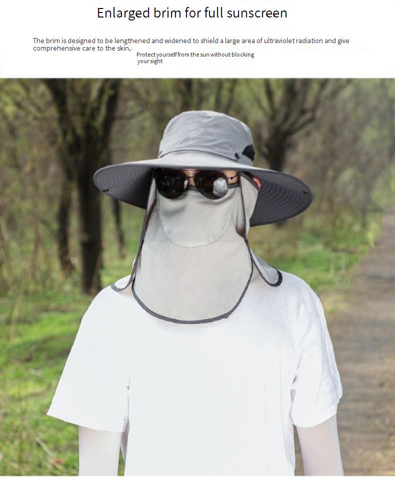 Cappello da sole staccabile da uomo - Copertura completa del viso e tesa larga per la massima protezione UV_voghion.com