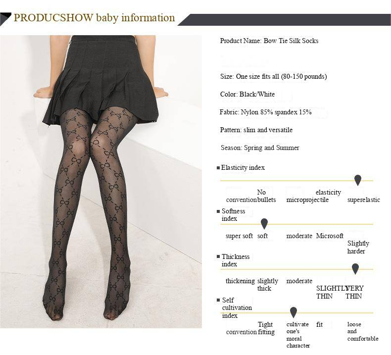 Shifeng Bowtie Connection Calzini di seta da donna, graziosi collant coreani, leggings Lolita_voghion.com