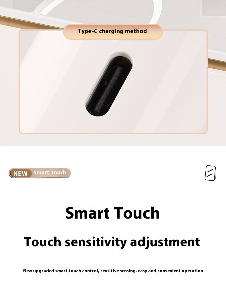 3-farbiger LED-Kosmetikspiegel mit Touch-Steuerung – faltbarer Schminkspiegel für Zuhause, Büro und unterwegs (Schwarz/Weiß/Pink, über USB wiederaufladbar, HD-Spiegel)_voghion.com