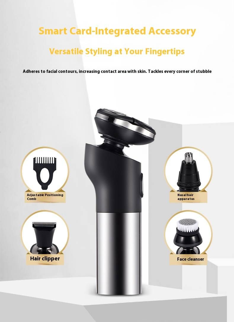 3D Floating Electric Shaver For Men, Wet & Dry USB Rechargeable, Full Body Washable, 60+ Mins Runtime, 3 Rotating Blades (Black/Blue/Gunmetal/White)_voghion.com