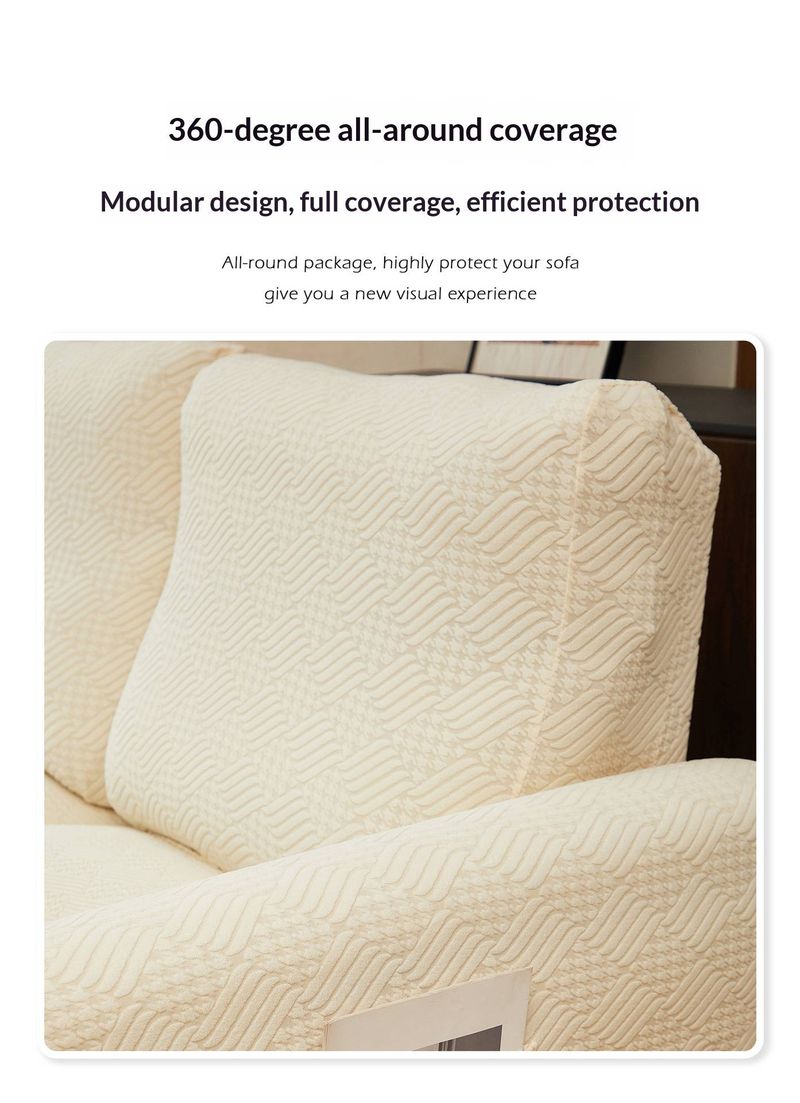 Housse de fauteuil inclinable en polyester de qualité supérieure – Taille universelle pour canapés une et plusieurs positions, housse extensible à motif géométrique_voghion.com