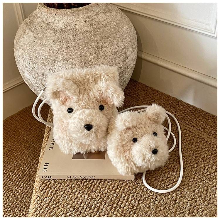 Kids Plush Teddy Bear Shoulder Bag – Mini Cute Crossbody Bag For Boys & Girls, Soft & Breathable, Small/Large Size (Brown/White)_voghion.com