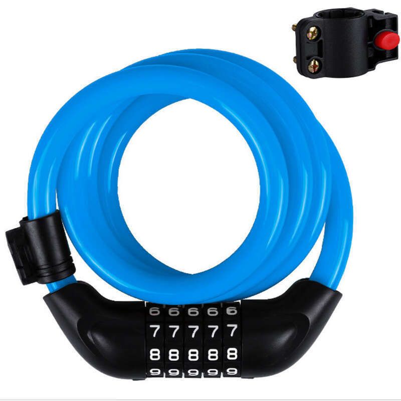 Lucchetto ad anello in filo d'acciaio con password a cinque cifre per bicicletta elettrica, attrezzatura antifurto per equitazione_voghion.com