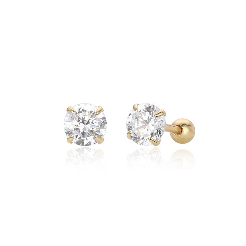 Gioielli da donna in argento sterling S925 con quattro griffe e orecchini a vite con zirconi, gioielli classici versatili, alla moda e semplici da donna_voghion.com