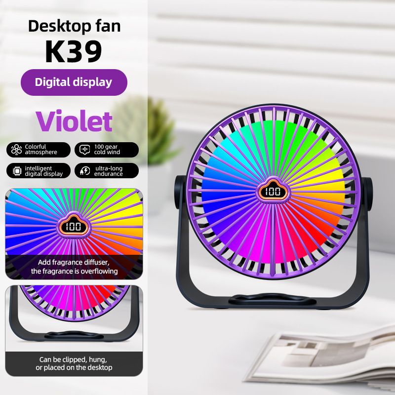 Mini Desktop Plug-in Büro Elektrische USB Kleine Clip Umwälzventilator Digitalanzeige_voghion.com