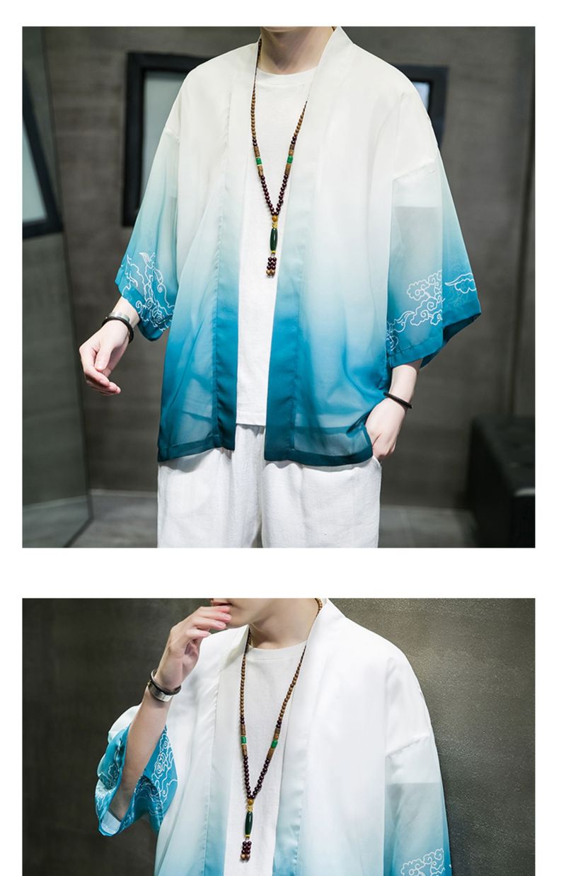 Costume Han chinois en mousseline de soie, vêtements de protection solaire de printemps et d'été anciens_voghion.com