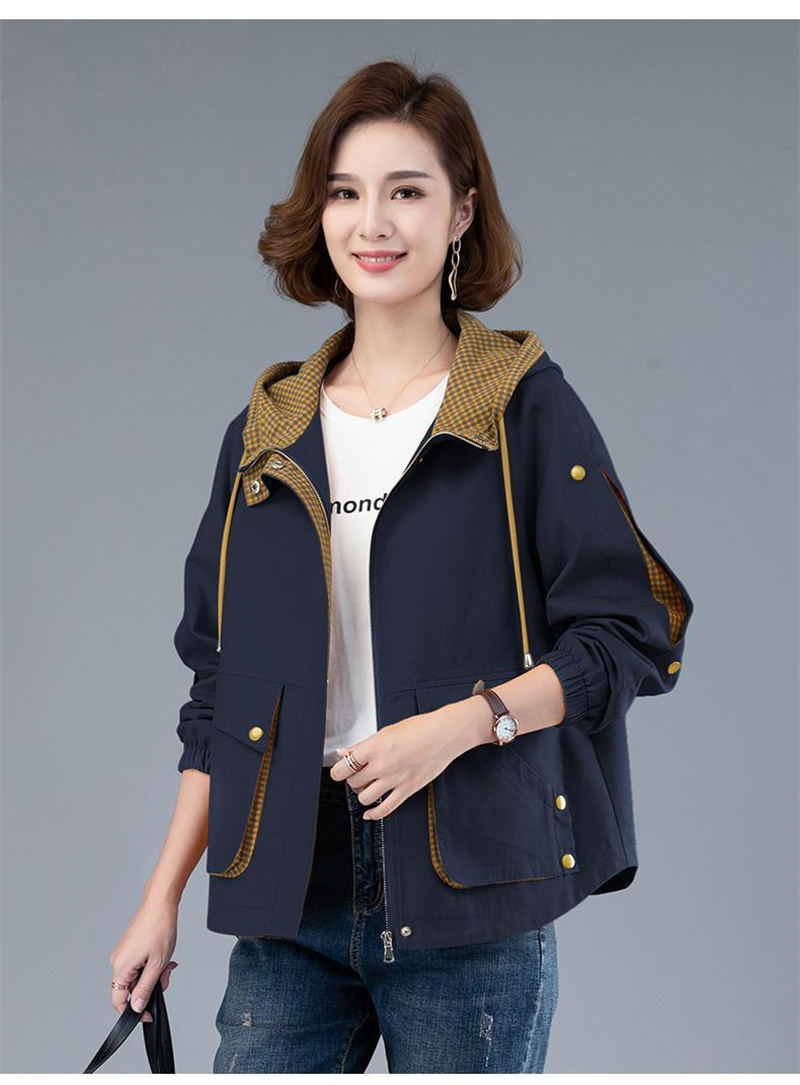 2022 NEW Spring Autumn Short jacket Middle-Aged Women Hooded Tops Loose Casual Coat Large Size Mother Outerwear_voghion.com