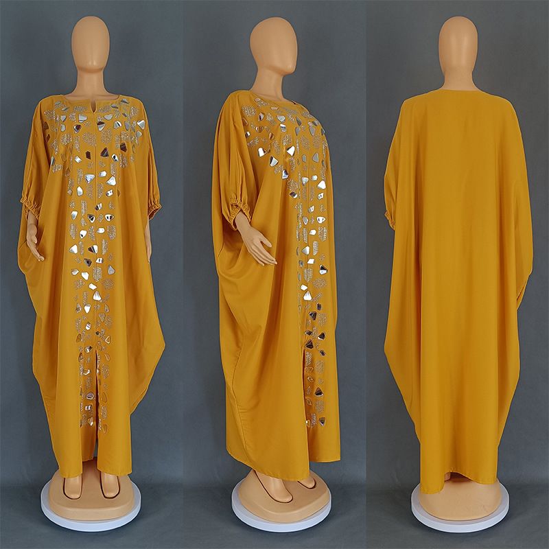 Vestido con parche irregular de diamantes de imitación para mujer_voghion.com