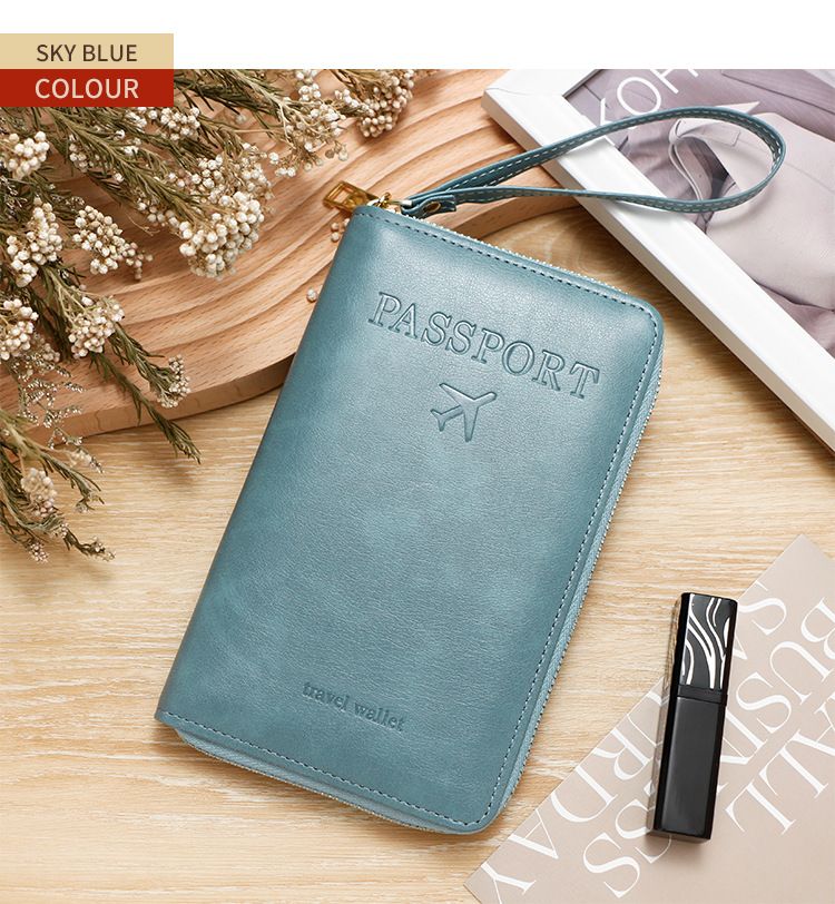 Passport Covers RFID Long Passport Holder Ticket Storage Document Bag Multifunctional Travel Zipper Handheld Passport Bag_voghion.com