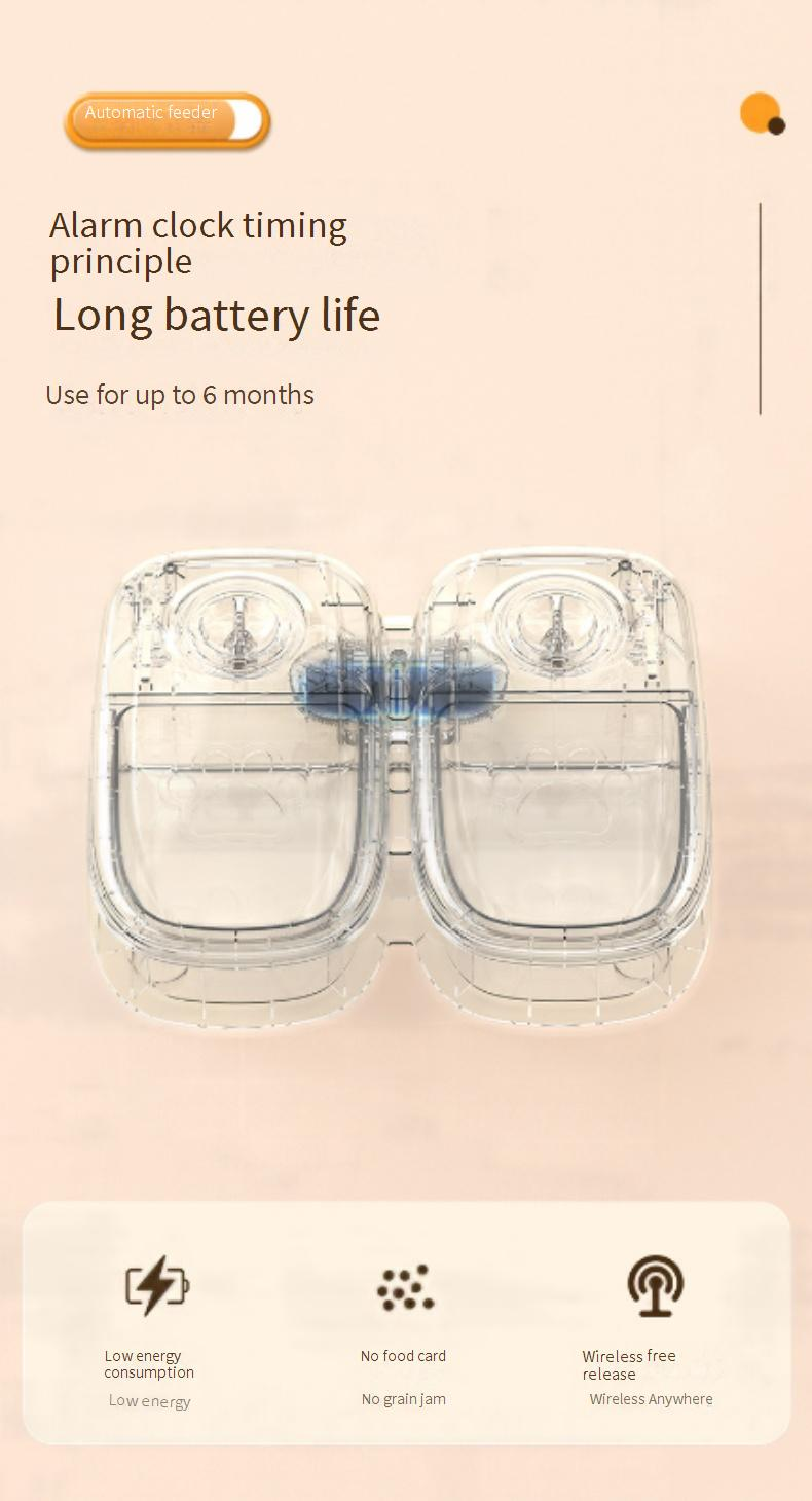 Pet feeder for cats and dogs 48 hour double meals for travel, scheduled meals, smart pet bowl_voghion.com