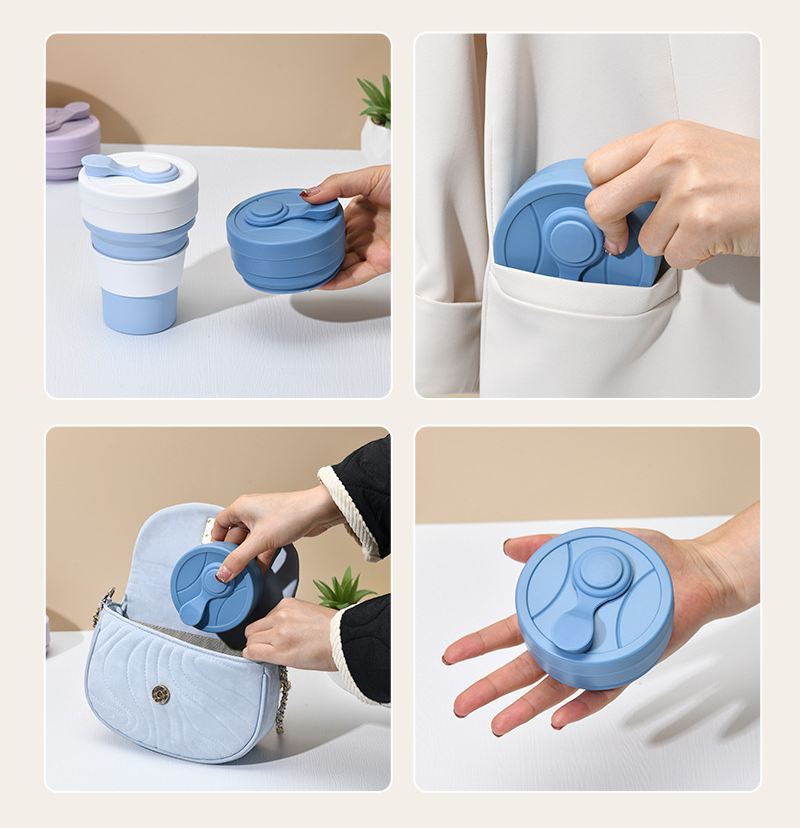 Faltbecher für Reisen im Freien, praktischer Strohhalm, faltbarer Wasserbecher aus Silikon_voghion.com