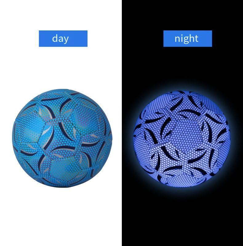 Balón de fútbol fluorescente azul de panal n.° 5 para entrenamiento de competición estudiantil, regalo luminoso que brilla en la oscuridad._voghion.com