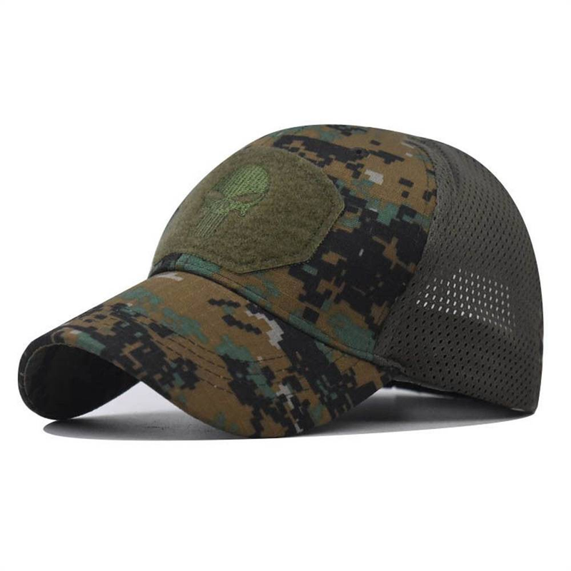 Skull Net Baseball Cap Mens Tactical Operator Cap Fits Outdoor Breathing Cap_voghion.com